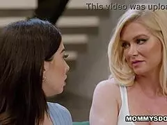 Chloe Surreal and Stepmom Serene Siren Trib Shaved Pussies to Orgasm