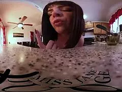 tiny guy devoured by jane judge's giantess feet in kitchen vr