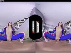 i'm dva in this overwatch cosplay getting my gamer pussy pounded hard in vr porn... immerse yourself now