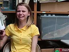 officer pins down petite russian thief for deepthroat domination