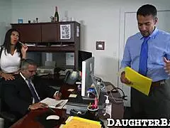 Office Worker Pounds Boss's Riding Cowgirl Teen Hardcore At Work