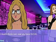 Mature Lesbians Rip Clothes Off During Striptease Dance Game at Night Club