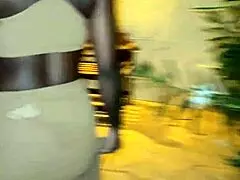 amateur flashes tight black pussy lips publicly in ibiza