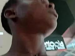 Nigerian babe's mall trip explodes into wild washroom self-pleasure frenzy!