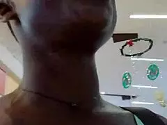 Nigerian babe's mall trip explodes into wild washroom self-pleasure frenzy!