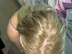 Step Mom Sucks Step Son's Huge Cock Balls Deep Then Rides It In Bedroom Lingerie