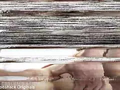 shaking with desire as eva brown's wet asshole takes four cocks deep