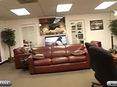 Lexington Steele stuffs Misti Love's mouth before pounding bubble butt