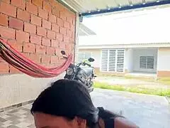 horny colombiana yanks bf cock out streetside for quick suck
