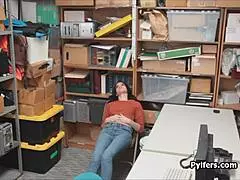 Beautiful 18+ Latina Teen Thief Rides Shop Security Guard's Cock Hard At Office!