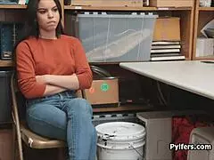 Beautiful 18+ Latina Teen Thief Rides Shop Security Guard's Cock Hard At Office!