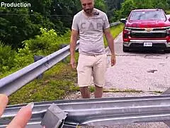 i feel the thrill exhibitionist busty milf squirting tits fucked doggystyle cum public bridge