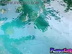 Bombastic Ebony Babe Julie Kay Rips Clothes Off Poolside for Nude Tit Posing