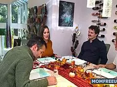 step moms thanksgiving gangbang has mommy bent over all holes 😈👅