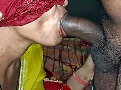 newlywed desi bride moans blowing hubby's cock passionately