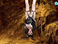 hot amateur teen in bat costume masturbates upside down hairy pussy wet epic orgasm