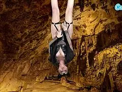 hot amateur teen in bat costume masturbates upside down hairy pussy wet epic orgasm