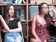 Petite teen thief ripped and fucked by mall cop's cock?!