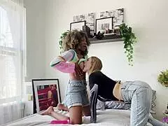 oh god these hot 69 lesbians angel and young dive deep into each other's big pussies