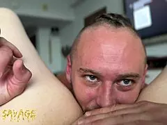exotic girlfriend moans in pov as viking tongue dives deep into dripping pussy