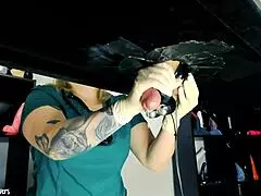 Naughty Nurse Milks Patient's Huge Cock with Toys, Latex Gloves and Jizz Explosion on Desk