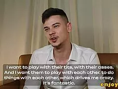 dissolute tommy kicks off day with ffm threesome tittyfuck on giant hooters in kitchen