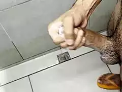 Gym Bathroom Solo Tease Builds to Intense Workout Release Part 2