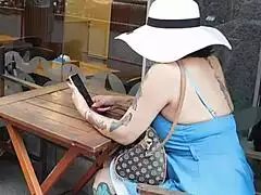 Bar pickup milf fists own ass then takes huge cock anal creampie deepthroat