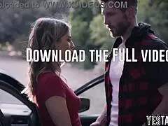 stranded blonde milf hitchhiker sucks fucks big cock outdoors hairy