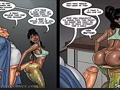 cheating husband brutally face fucks sexy ebony maid kitchen perky tits.