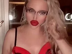 Watch this huge blonde belly dancer goddess in glasses domination dancing to my haters song! 🔥🕺