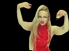 Watch this huge blonde belly dancer goddess in glasses domination dancing to my haters song! 🔥🕺