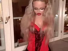 Watch this huge blonde belly dancer goddess in glasses domination dancing to my haters song! 🔥🕺