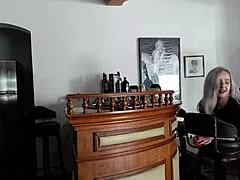 Married Blonde Slut Fucks Stranger at Crowded Bar