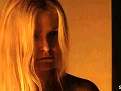 Whitney Able bares small tits for epic blowjob and handjob in the dark!