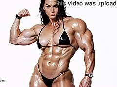 suggestive pump factory swells natasha with massive muscle growth experiment