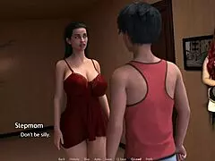 Young golden boy unloads thick cum hard on stockings milf's wet pussy cosplay