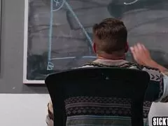 yo those two big ass teachers take colleague's cock after catching him stroke