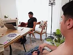 Students Pound Employee's Pussy and Ass with Huge Cocks!