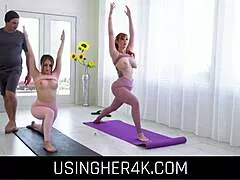 Hey, naughty Namaslay and Freeway get fucked by yoga teacher Penelope Kay Lauren Phillips