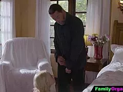 Raunchy stepdaughter tempts horny stepdad for deepthroat in bedroom