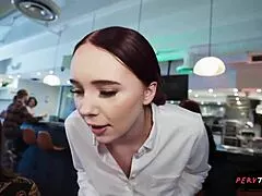Sneaky Waitress Pounds Me Wild in Restaurant Before Caught Fuck!