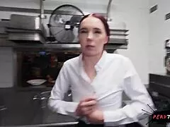 Sneaky Waitress Pounds Me Wild in Restaurant Before Caught Fuck!