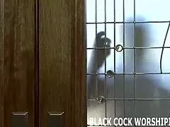 he stretches her tight ass wide with his massive black cock before filling it up