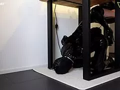bound sexy old ass slave punished brutally in heels cage for new year