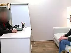 Can you fuck this young brunette beauty with cute tits on casting?