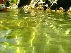 Exotic beauty with fit body encounters big cock in wild nature setting