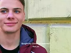 Handsome twink blows Czech hunter