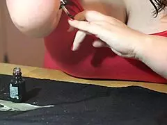 Chubby Bbw Amputee Paints Nails Carefully