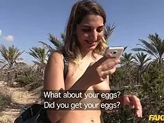 Young beautiful chick with super sexy natural tits and beautiful ass strolls naked on the beach, teasing passersby with her perfect body and long legs.